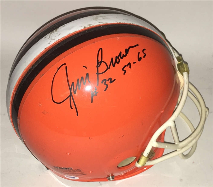 Jim Brown Signed PROLINE Full Size Clevland Browns Used Helmet (PSA/DNA)