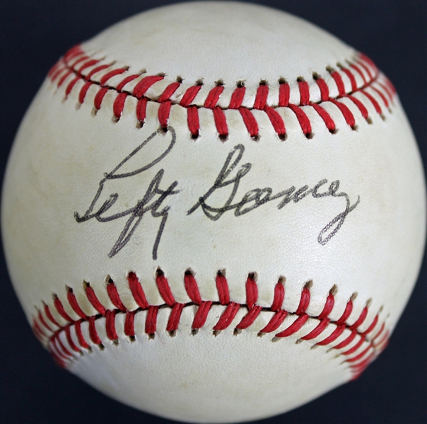 Lefty Gomez Signed OAL (Brown) Baseball (PSA/DNA)