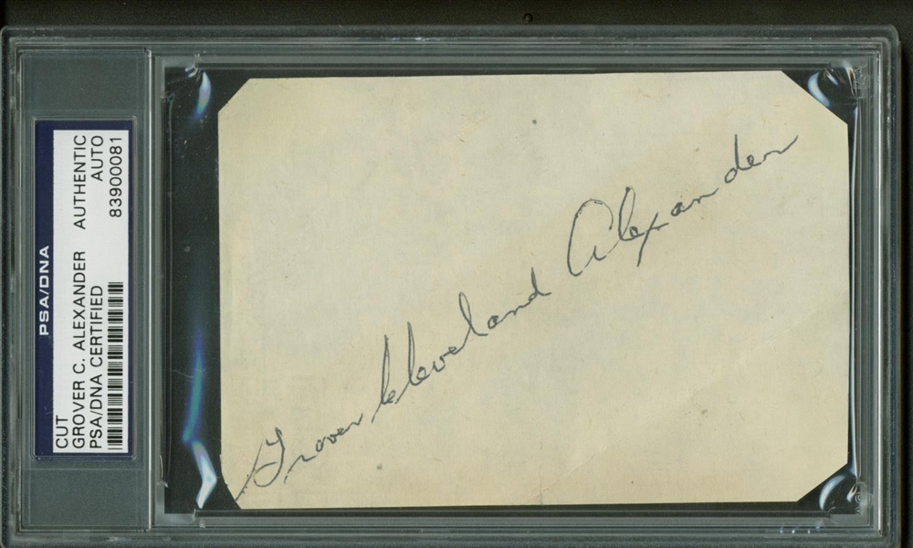 Grover Cleveland Alexander Vintage Signed 3" x 5" Album Page (PSA/DNA Encapsulated)