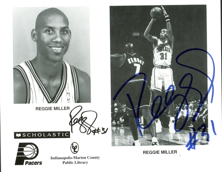 Reggie Miller Rare Signed Playing-Era 8" x 10" Promotional Photo (PSA/JSA Guaranteed)