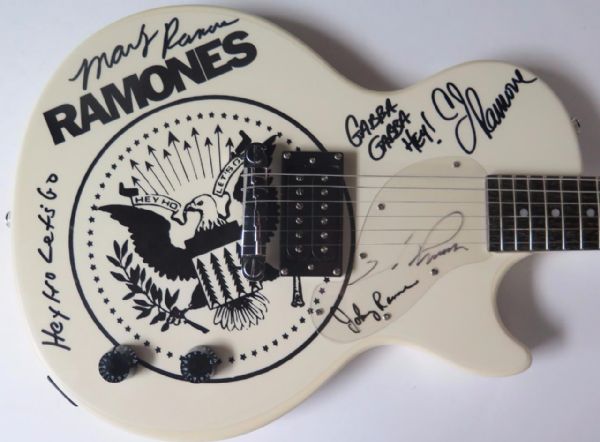 The Ramones Ultra Rare Group Signed Guitar with All Four Members! (PSA/JSA Guaranteed)