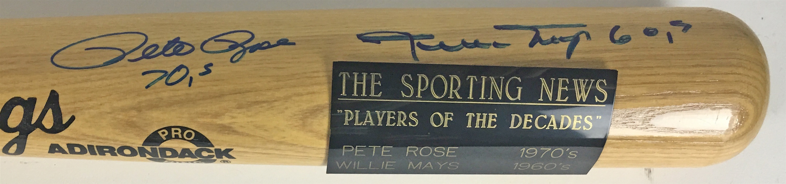 Players of the Decade: Pete Rose & Willie Mays Dual Signed & Inscribed Baseball Bat (PSA/JSA Guaranteed)