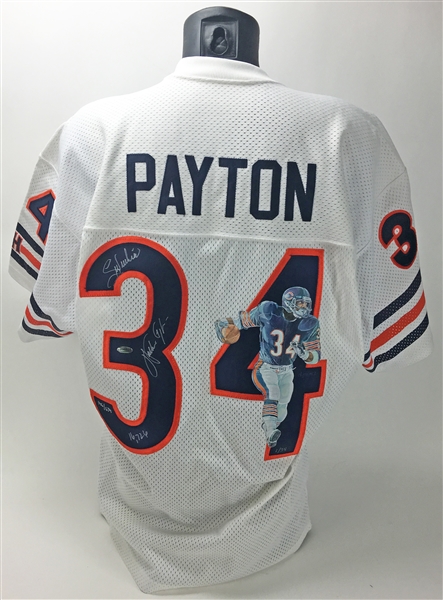 Walter Payton Signed & Inscribed Limited Edition Bears Jersey w/ One-of-a-Kind Artwork! (Steiner Sports)