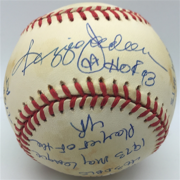 Reggie Jackson Signed OAL Baseball w/ Unique Handwritten Stats! (PSA/JSA Guaranteed)