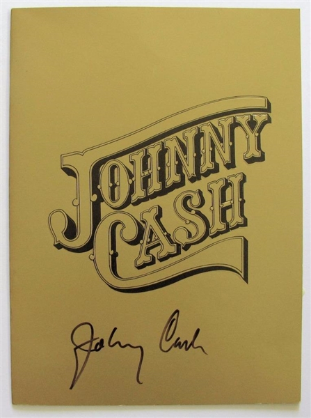 Johnny Cash Vintage c. 1975 Signed Johnny Cash 7" x 9" Picture Book (PSA/JSA Guaranteed)