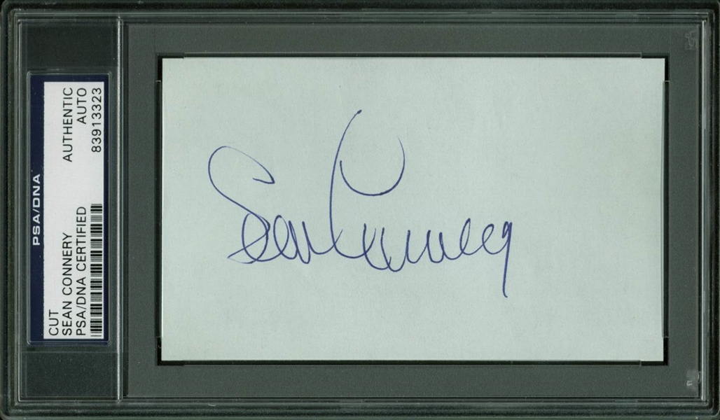 007: Sean Connery Superbly Signed 3" x 5" Card (PSA/DNA Encapsulated)