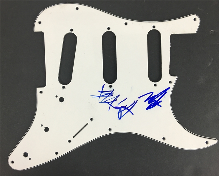 Blink 182: Travis Barker & Mark Hoppus Signed Stratocaster Pick Guard (PSA/JSA Guaranteed)