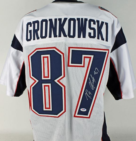 Rob Gronkowski Signed New England Patriots White Jersey (PSA/DNA)