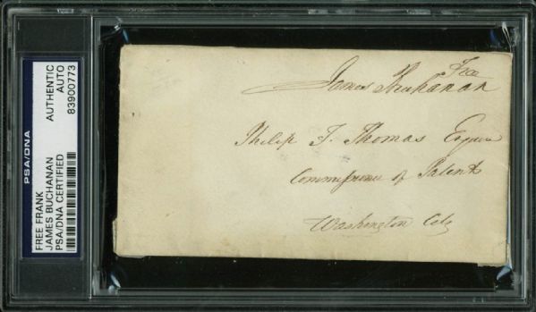 President James Buchanan Signed Free Frank Envelope (PSA/DNA Encapsulated)