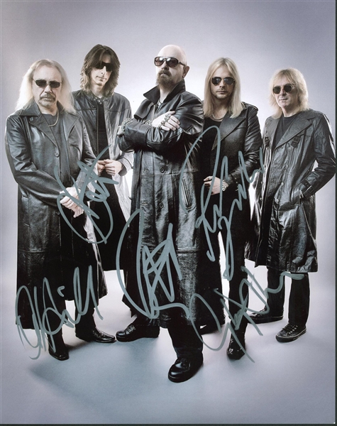 Judas Priest Signed 11" x 14" Color Photograph w/ 5 Signatures! (PSA/JSA Guaranteed)