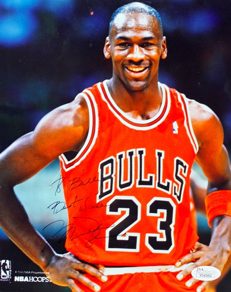 Michael Jordan Rare Playing-Era Signed 8" x 10" Color Bulls Photo (JSA)