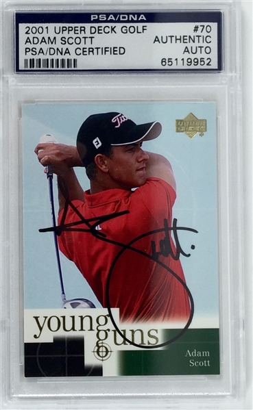 Adam Scott Signed 2001 Upper Deck Golf Rookie Card (PSA/DNA Encapsulated)