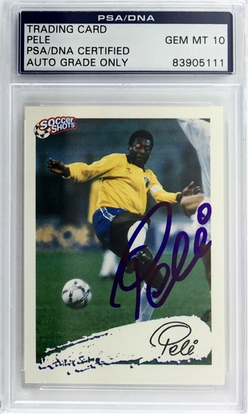 Pele Signed 1991 WSP Trading Card - PSA/DNA Graded GEM MINT 10!