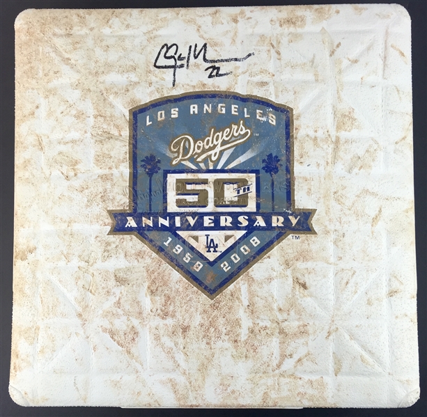 Clayton Kershaw Signed & Game Used 1st Base from Rookie Season Game (8/1/08 vs. AZ)(MLB Holo, Steiner & JSA)