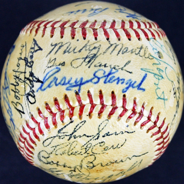 1952 New York Yankees (World Series Champs) Team Signed Baseball w/ 31 Signatures Inc. Mantle, Berra, Stengel, etc. (PSA/DNA)(ex. Gene Woodling Collection!)