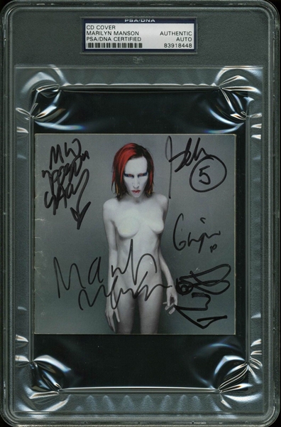 Marilyn Manson Band Signed "Mechanical Animals" CD Cover (PSA/DNA Encapsulated)