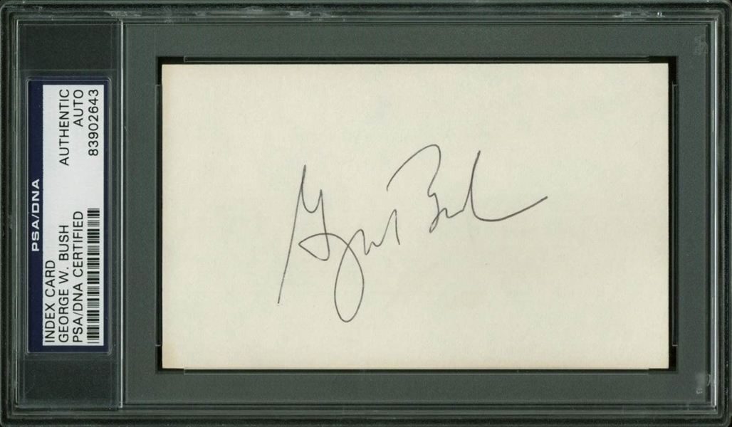 George W. Bush Signed 3" x 5" Index Card (PSA/DNA Encapsulated)