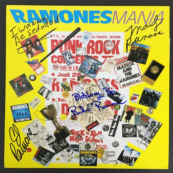 The Ramones Group Signed "Mania" Album w/ 3 Signatures! (PSA/JSA Guaranteed)