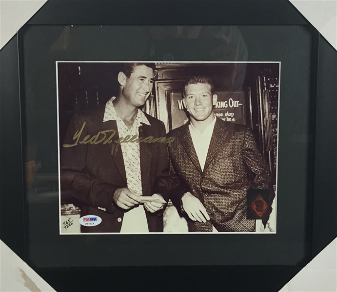 Ted Williams Signed Limited Edition 8" x 10" Photograph w/ Mickey Mantle! (PSA/DNA)