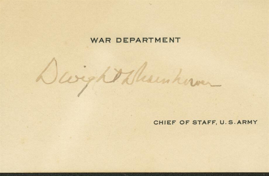 President Dwight D. Eisenhower Signed 2.5" x 3.5" War Department Card (PSA/JSA Guaranteed)