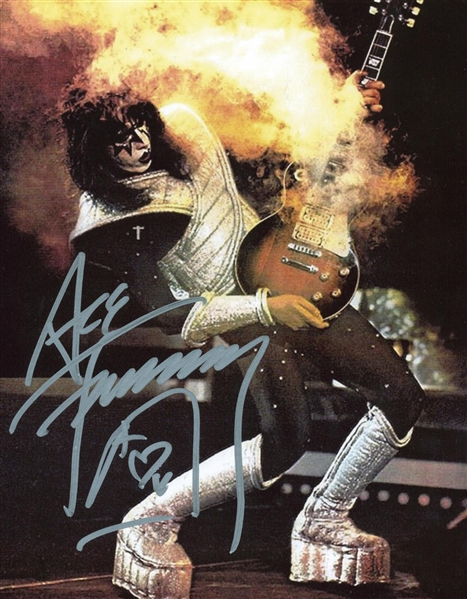 KISS: Ace Frehley Signed 8" x 10" Photo w/ Ace of Hearts Sketch! (PSA/JSA Guaranteed)