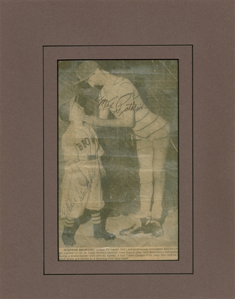 Eddie Gaedel & Max Patkin Dual Signed 5" x 9" Photo, One of The Only Known Gaedel Photos To Surface! (JSA)