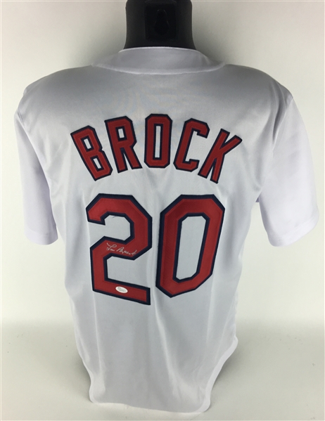 Lou Brock Signed Cardinals Jersey (JSA)