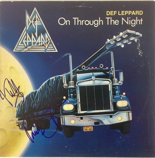 Def Leppard: Joe Elliott & Rick Savage Signed "All Through The Night" Record Album Cover (PSA/JSA Guaranteed)