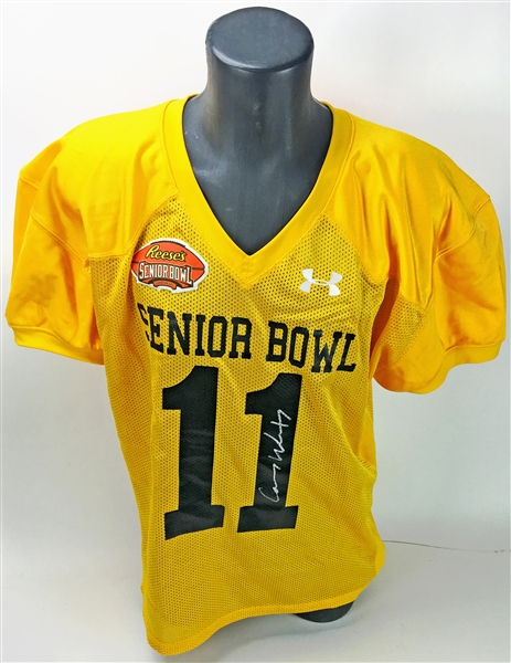 Rookie Sensation: Carson Wentz Used Senior Bowl Jersey, Key to Propeling His Draft Stock! (PSA/DNA)