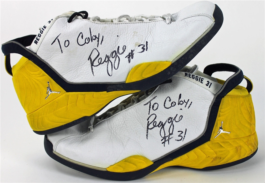 Reggie Miller Game Used & Signed 2001-02 Nike Basketball Sneakers (PSA/DNA)
