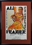 Muhammad Ali, Joe Frazier & Leroy Neiman Signed & Framed 14 x 22” Ali Versus Frazier Thrilla In Manila Print (PSA/DNA)