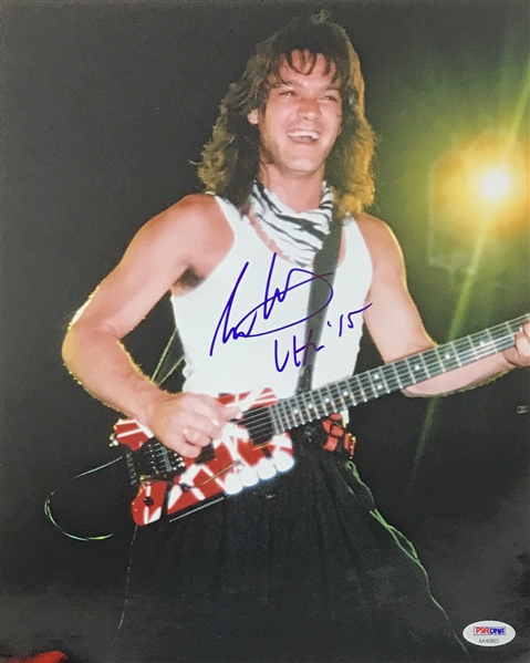 Eddie Van Halen In-Person Signed 11" x 14" Color Photo (PSA/DNA)