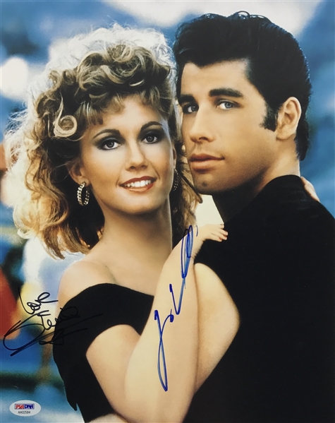 Grease: John Travolta & Olivia Newton-John Dual Signed 11" x 14" Color Photo (PSA/DNA)