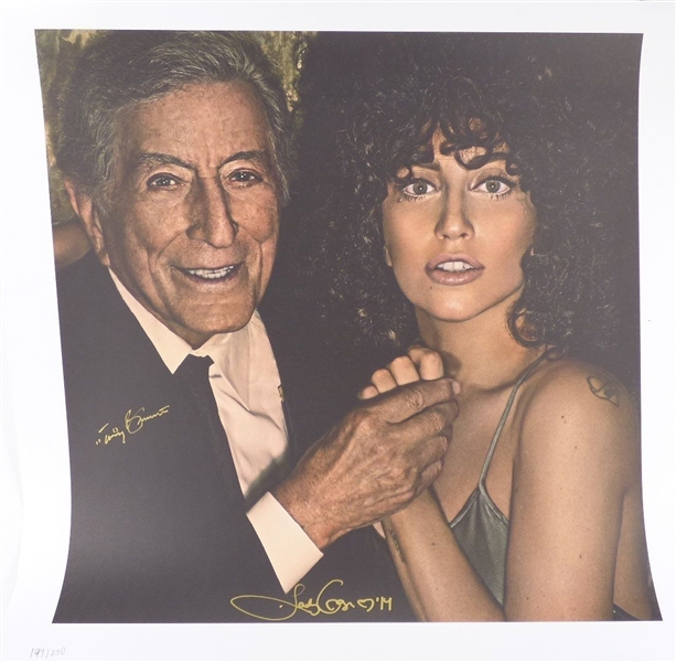 Lady Gaga & Tony Bennett Dual Signed Limited Edition 24" x 24" Lithograph (PSA/DNA)