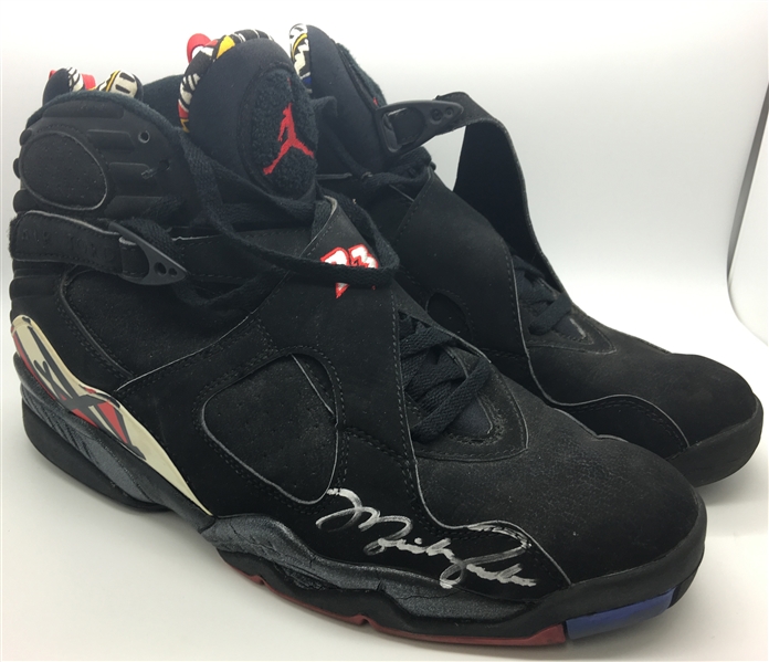 1993 Michael Jordan Game Worn Nike Air Jordan 8 Basketball Sneakers - Worn During NBA Playoffs/Finals! (MEARS)