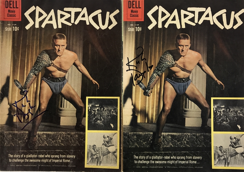 Kirk Douglas: Lot of Two (2) Signed "Spartacus" Vintage Comic Books (PSA/DNA)