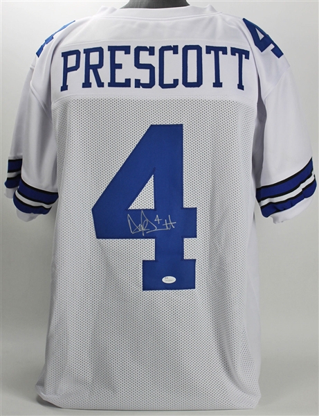 Dak Prescott Signed Dallas Cowboys White Jersey (JSA)