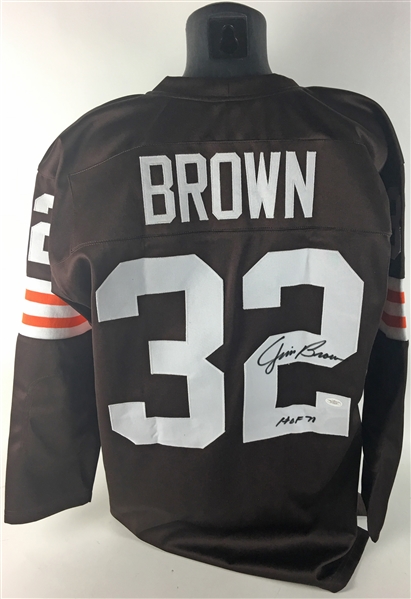 Jim Brown Signed Cleveland Browns Jersey w/ "HOF 71" Inscription (JSA)