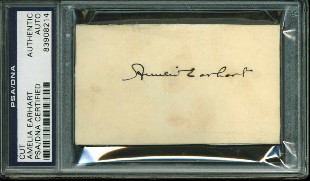 Amelia Earhart Signed Cut - PSA/DNA Graded MINT 9!