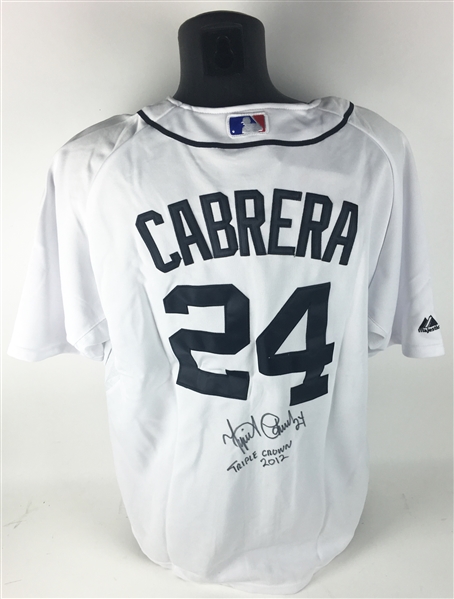 Miguel Cabrera Signed Detroit Tigers Jersey w/ "Triple Crown 2012" Inscription! (PSA/JSA Guaranteed)