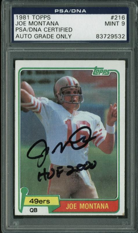 Lot Detail - Joe Montana Rare Signed 1981 Topps Rookie Card - PSA/DNA ...