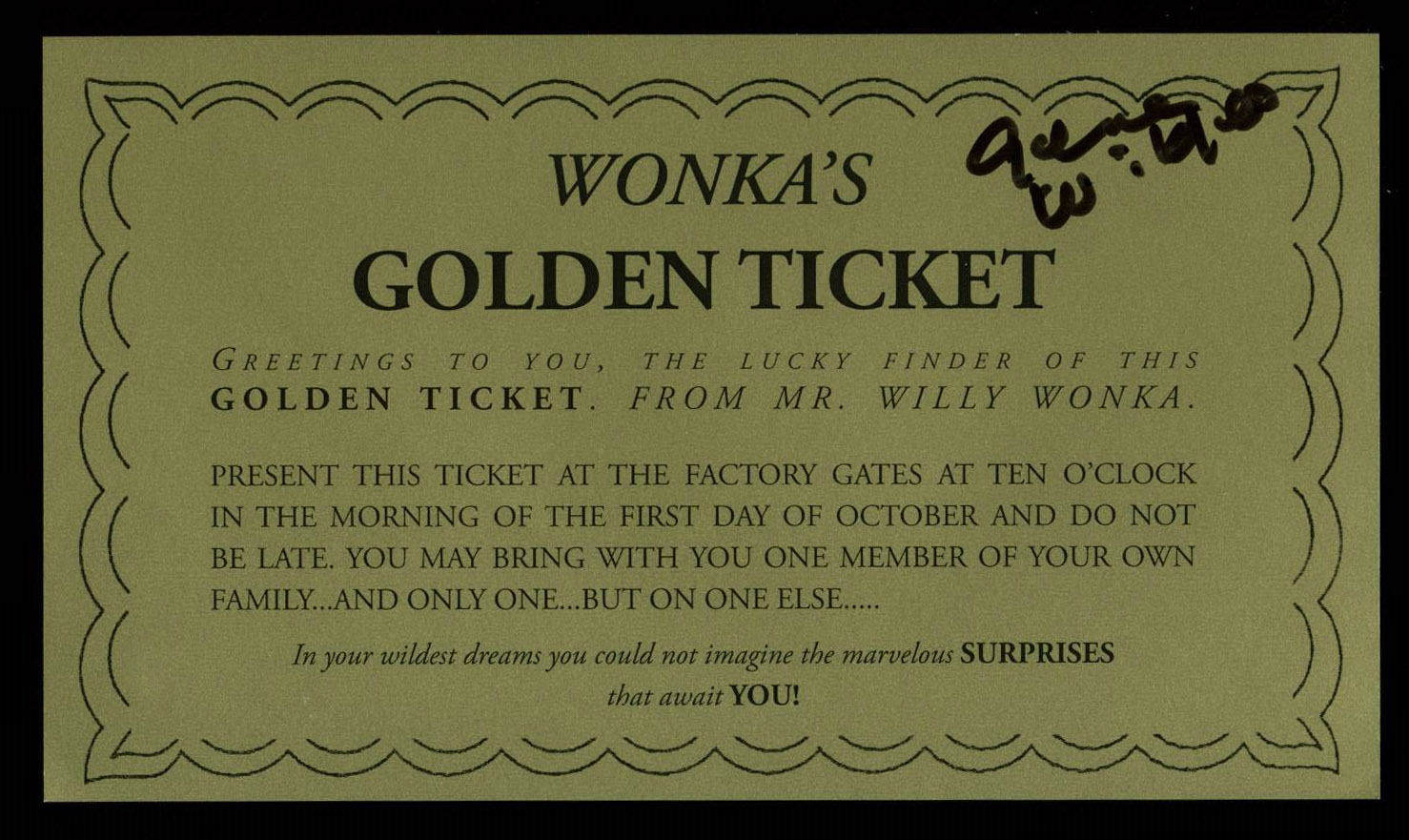 willy wonka golden ticket shirt