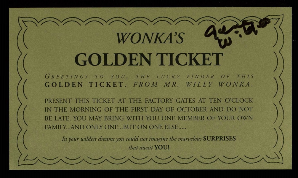 Willy Wonka: Gene Wilder Signed Golden Ticket (PSA/DNA)