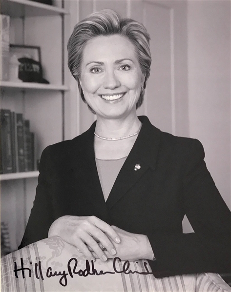 Hillary Clinton In-Person Signed 8" x 10" B&W Portait Photo (TPA Guaranteed)