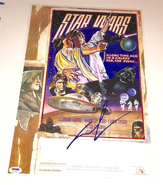 George Lucas Signed 12" x 18" Star Wars Mock Poster (PSA/DNA)