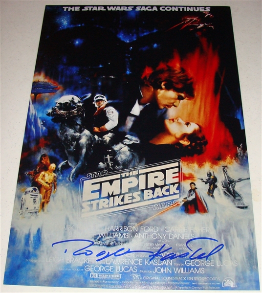 Star Wars: Roger Kastel Signed "Empire Strikes Back" 12" x 18" Poster Photo (PSA/JSA Guaranteed)