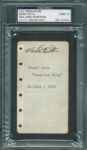 Babe Ruth Beautiful Signed 2.5" x 4.5" Vintage Album Page - PSA/DNA Graded MINT 9