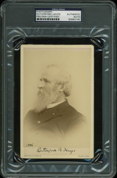 Extremely Rare President Rutherford B. Hayes Signed 1886 Photograph (PSA/DNA Encapsulated)
