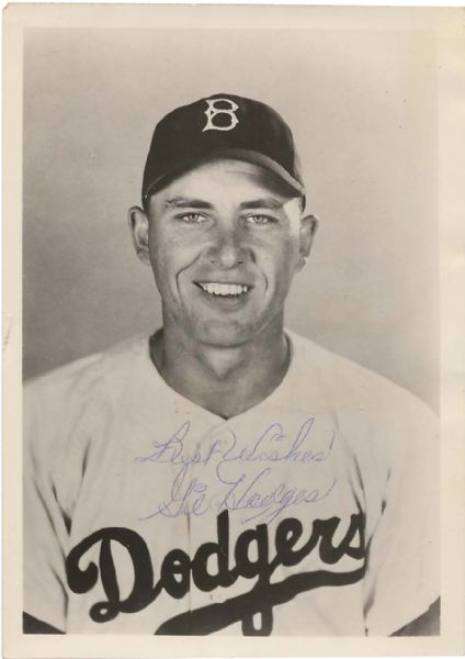 Gil Hodges Signed 5" x 7" Brooklyn Dodgers 1950 Bowman Photograph (PSA/JSA Guaranteed)
