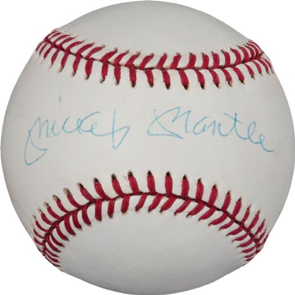 Mickey Mantle Near-Mint Signed OAL Baseball (JSA)